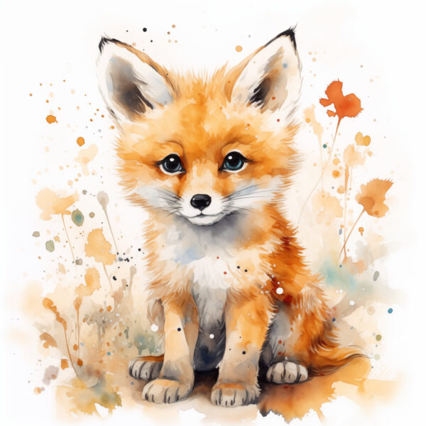 Poster / Wandbild kleiner Fuchs, Wasserfarben