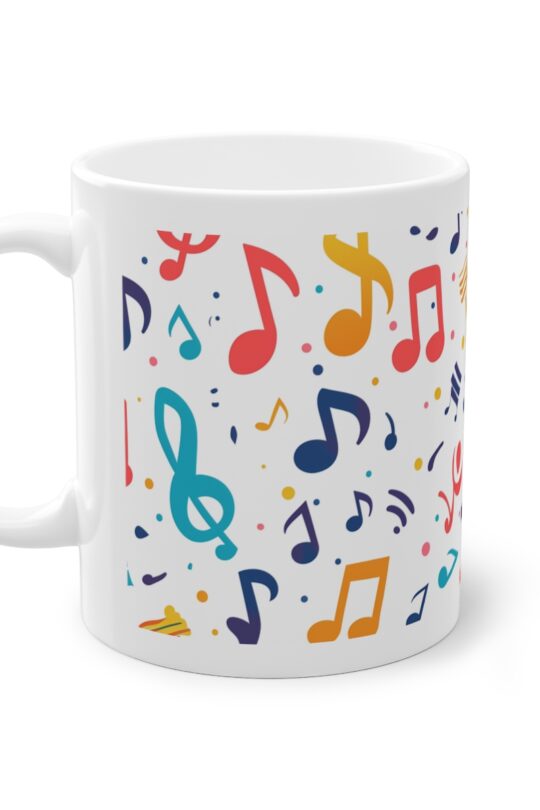 Tasse bunte Musiknoten